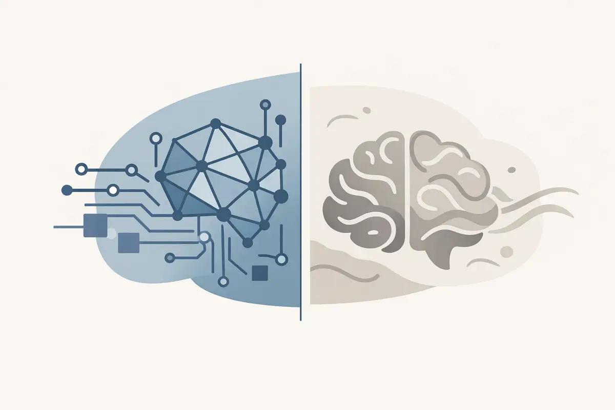 Diagram comparing artificial intelligence with human intelligence