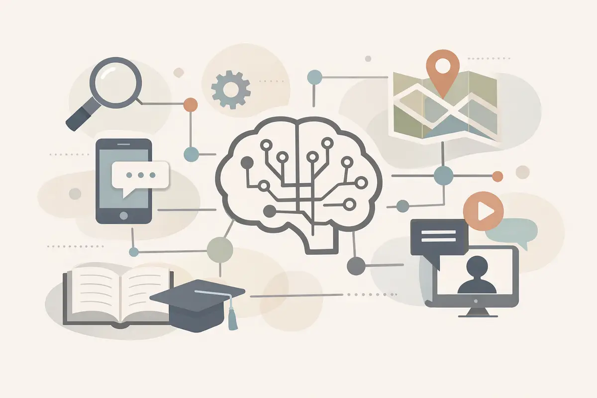 Illustration representing artificial intelligence in everyday technology